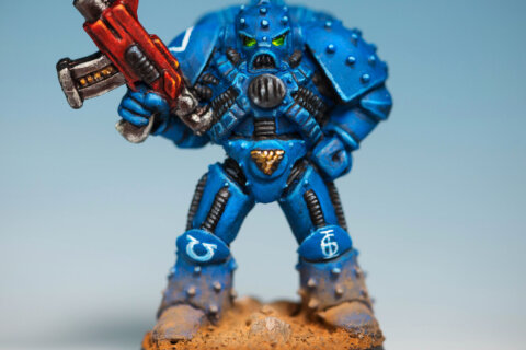 Space Marine in Mark 5 Heresy Suit