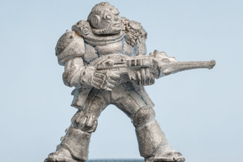 Space Marine Scout With Shuriken Catapult and Bionic Eye