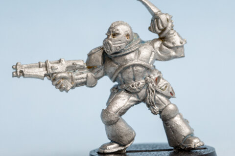 Space Marine Scout With Las Gun and Punch Dagger