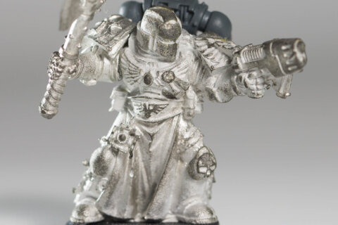 Space Marine Veteran with Power Axe and Plasma Pistol