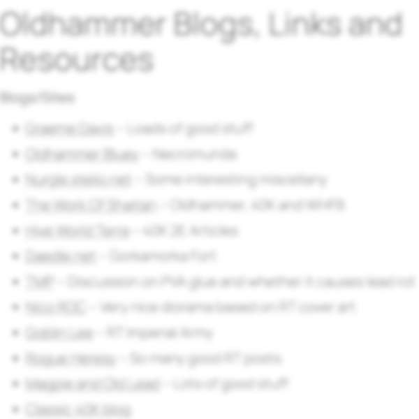 Oldhammer blogs, links and resources